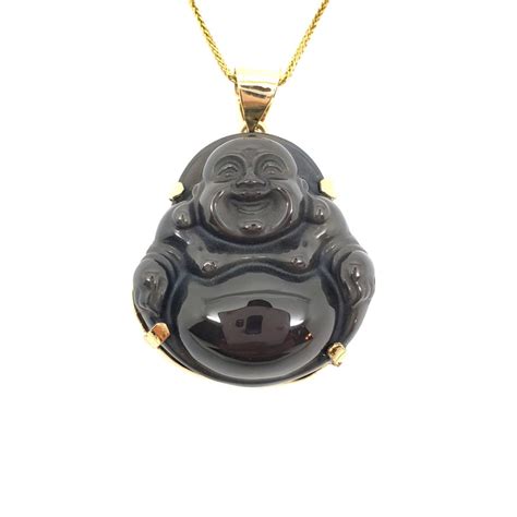 Medium Black Jade Buddha Pendant Ryu S Jewelry