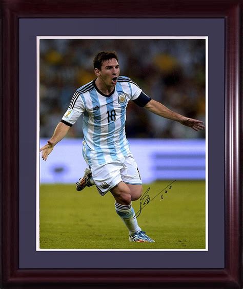 Lionel Messi Autographed Photograph Argentina 12x16 World Cup Framed