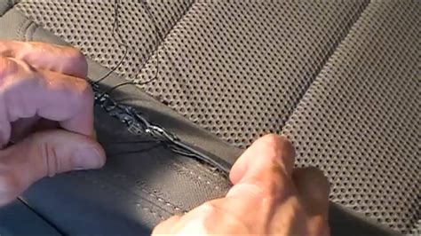 Prepare the damaged area in the same manner as we've explained for repairing a rip. A Really Rough Repair of Torn Car Seat Fabric - YouTube