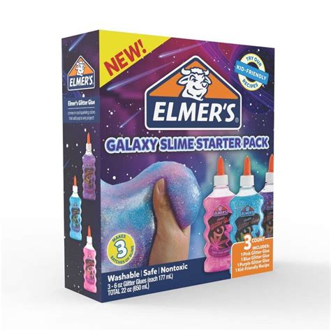 Elmers Galaxy Slime Starter Kit With Purple Pink And Blue
