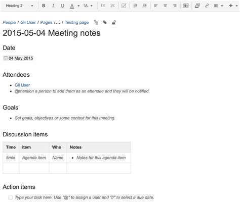 Warung buncit raya 17 jakarta. Meeting Notes Blueprint - Atlassian Documentation