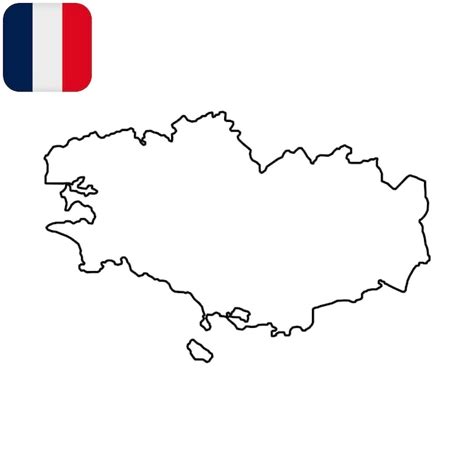 Bretagne Carte Région de France Illustration vectorielle Vecteur Premium