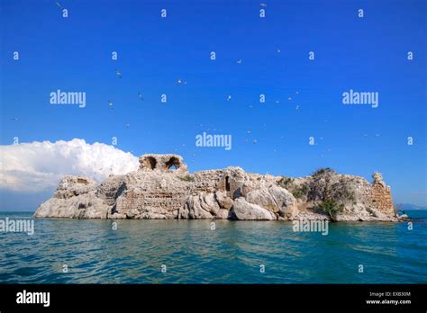 Kiz Kalesi Island Lake Beysehir Konya Anatolia Turkey Stock Photo