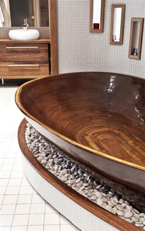 25 Amazing Bathrooms With Wooden Bathtub