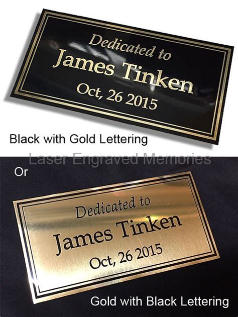 Brass Plates Laser Engraved Custom Size