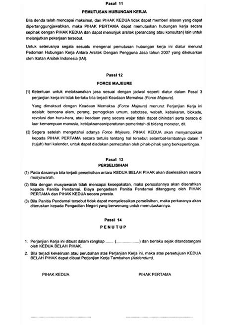 Contoh Surat Perjanjian Kerjasama Jasa Konstruksi