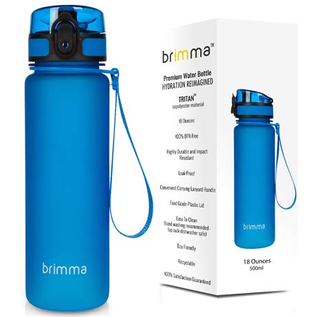 Brimma Premium Sports Water Bottle With Leak Proof Flip Top Lid Eco