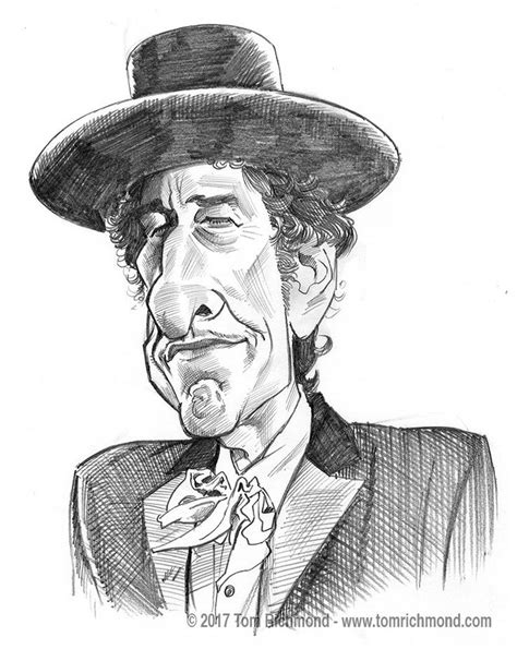 Sketch Othe Week Bob Dylan Caricature Portrait Cartoon