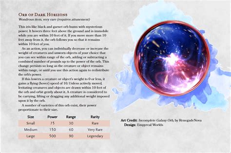 The Orb Of Dark Horizons A Mysterious Magical Item That Will Sweep You