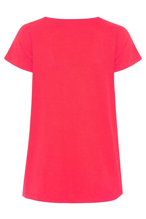 Basic T Shirt Hot Pink Yours Clothing