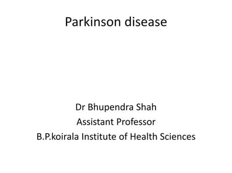 Parkinsons Disease Ppt