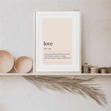 Love Dictionary Definition Printable Wall Art Definition Art Etsy