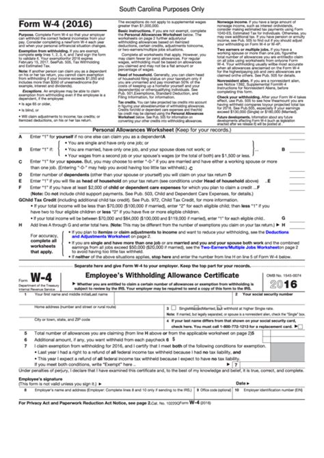 The deductions worksheet requires some math. Form W-4 - Employee'S Withholding Allowance Certificate ...
