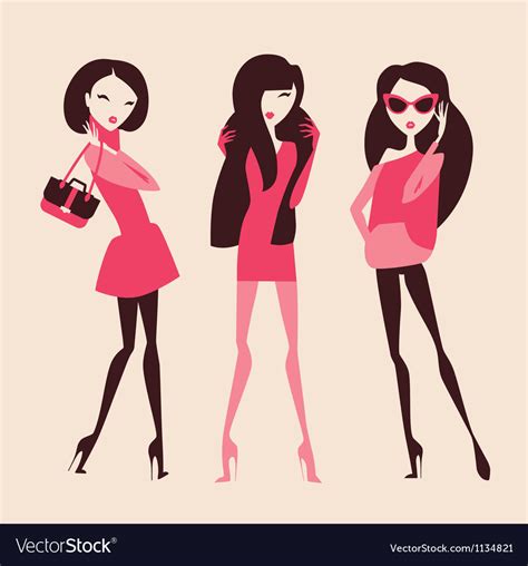 fashion girls royalty free vector image vectorstock