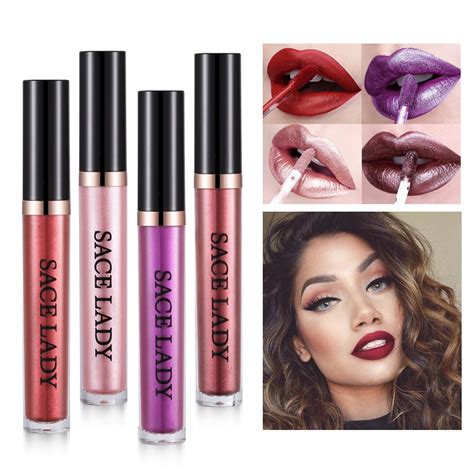 6ml Sexy Metallic Glitter Lip Gloss Waterproof Liquid Lipstick Makeup Long Lasting Shimmer Metal