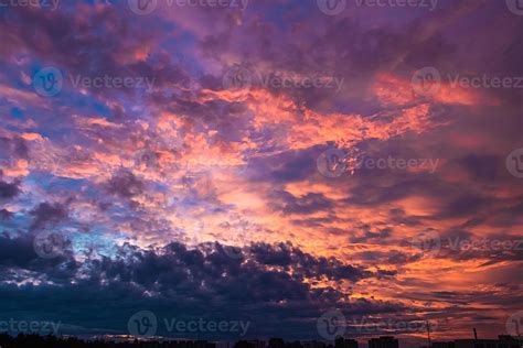 Purple Sunset On Sky Natural Background Dramatic Sky 7517609 Stock