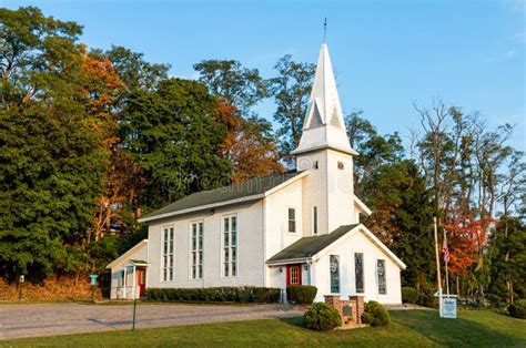 White Country Church In Fall Stock Image Image Of Harvest Fall