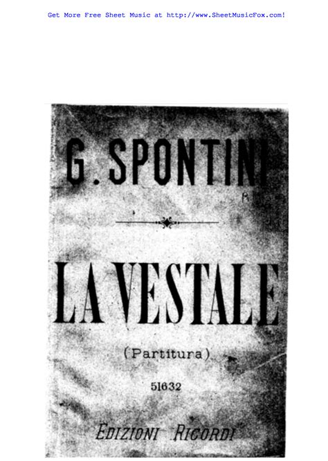 Free sheet music for La vestale (Spontini, Gaspare) by ...