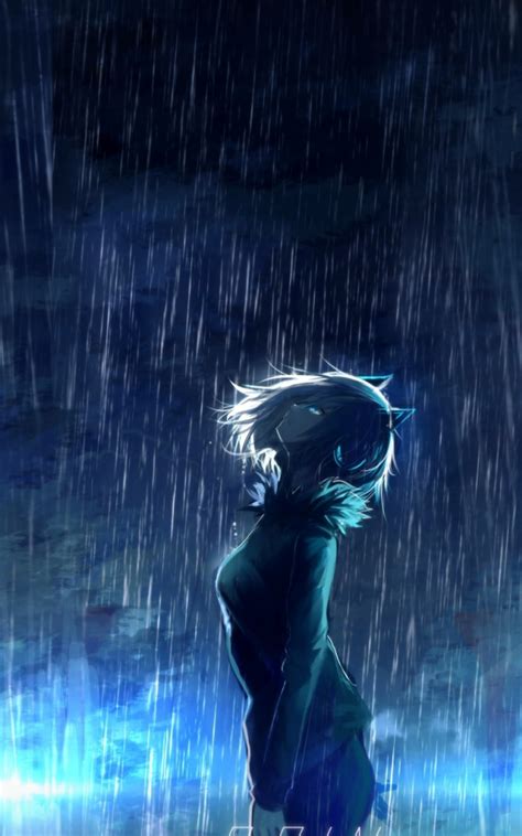 Free Download Download 2560x1440 Anime Girl Scenic Raining Animal