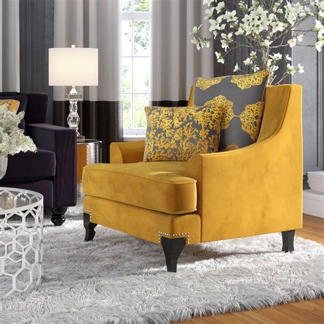 Lyla Premium Armchair Gold Living Room Furniture Yellow Living Room