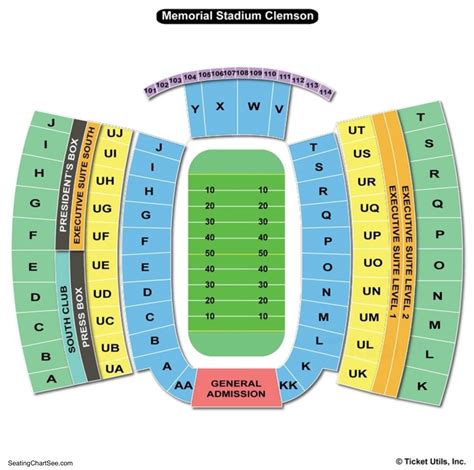 Clemson Memorial Stadium Interactive Seating Chart