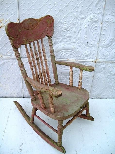 Items Similar To Pressed Back Childs Antique Rocking Chair In Old