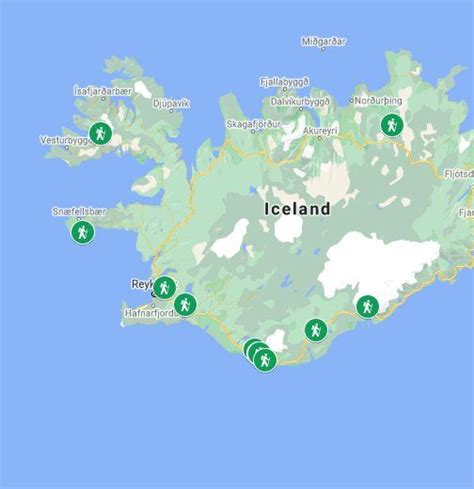 Map Of Best Hikes In Iceland In 2021 Best Hikes Iceland Travel Map