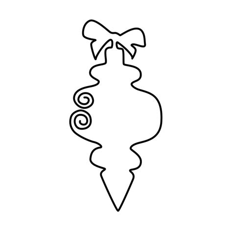 The Contour Drawing Of An Elongated Christmas Tree Toy In The Style Of Minimalism With A Solid