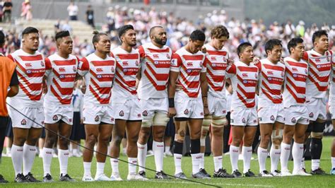 Rugby Japan Players Embrace 50 Days To Go Until World Cup