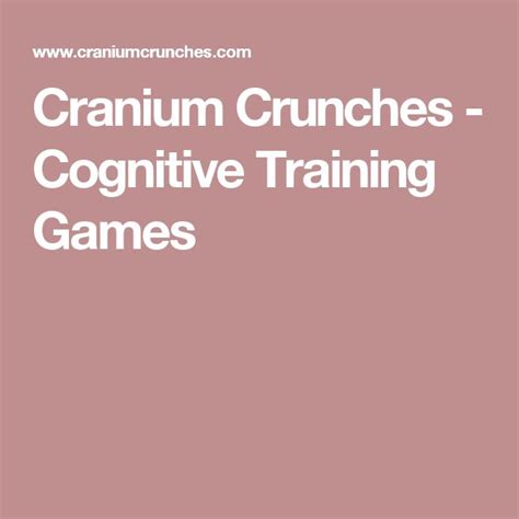 Cranium Crunches Cognitive Training Games Cognitive