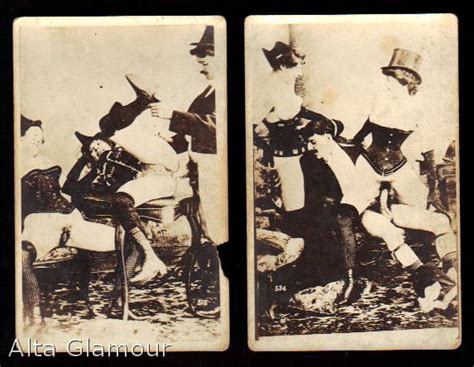Two Pornographic Photo Postcards Of A Menage A Trois Manuscript Paper Collectible
