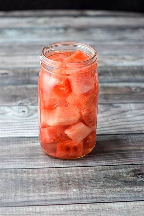 Vodka Poured In The Jar Of Watermelon For The Watermelon Infused Vodka