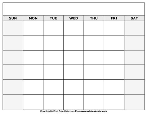 Remarkable Monthly Calendar Blank Template Calender Template Blank