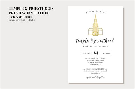 Boston Ma Lds Temple And Priesthood Preview Invitation Lds Temple