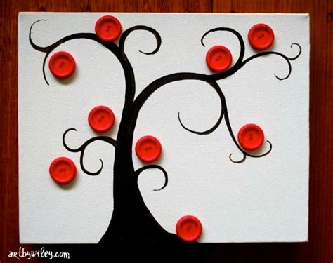 Diy Button Tree Canvas Wall Art The Idea King
