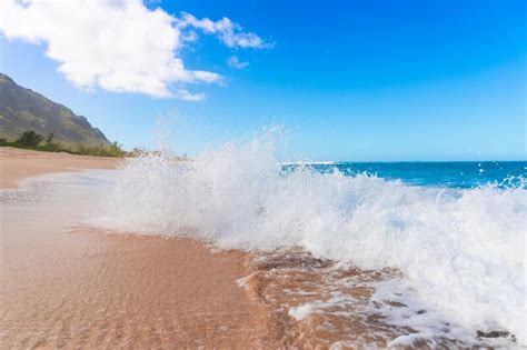 Ocean Wave Splash On The Beach Stock Photo Image Of Hawaiian Pacific