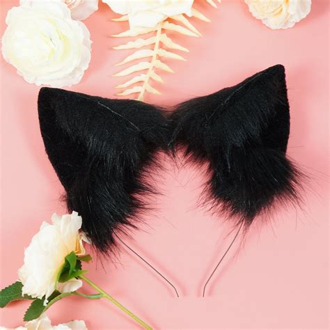 Black Cat Ears Black Kitty Ears Black Kitten Ears Cat Headband Etsy