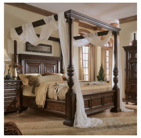 Create a sophisticated contemporary look in your master bedroom with this unique and stylish bed. #king #canopy #bed #master #bedrooms # ...