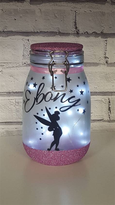 Large Personalised Fairy Night Light Jar Fairy Lantern Etsy Fairy