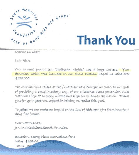By admin on october 9, 2020. Sample Nonprofit Gift Acknowledgement Letter | Template ...