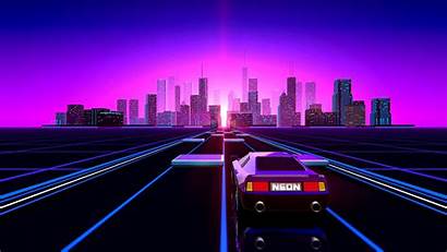 80s Neon Background Synthwave Drive Future Retro