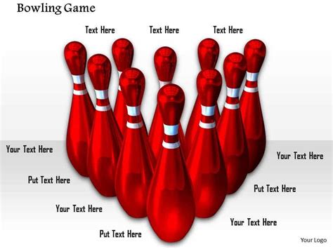 0914 Red Bowling Pins Bowling Game Ppt Slide Image Graphics For
