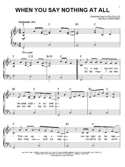 When You Say Nothing At All Sheet Music By Alison Krauss And Union