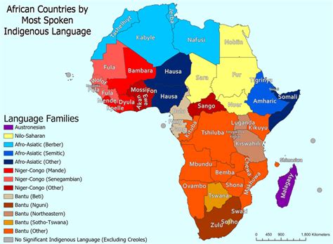 African Countries By Its Most Spoken Indigenous Language Oc