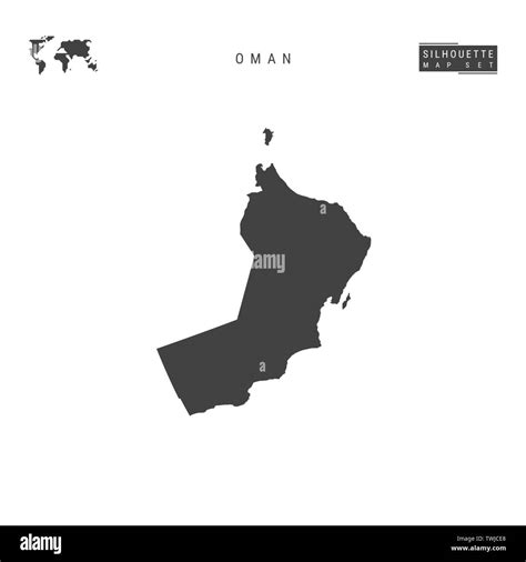 Oman Blank Vector Map Isolated On White Background High Detailed Black
