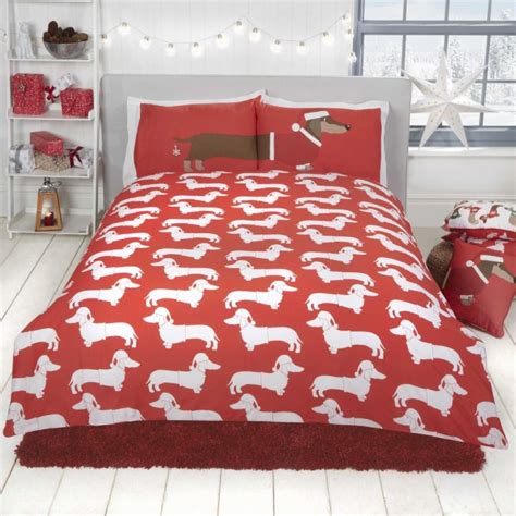 Best dog bed for dachshund. Christmas Sausage Dogs | Duvet Cover Set | Multi | Tonys ...