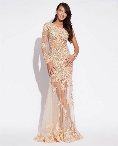 See Through Nude Tulle Prom Dresses Formal Evening Gowns Fashion My