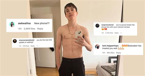 my new phone works elliot page flaunts six pack in shirtless mirror selfie and fans are
