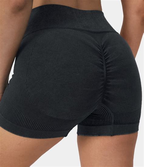 Women’s Seamless Flow High Waisted Butt Lifting Ruched Yoga Shorts Halara