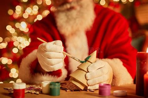 Santa Claus Making Toys Stock Image Image Of Holding 256591859